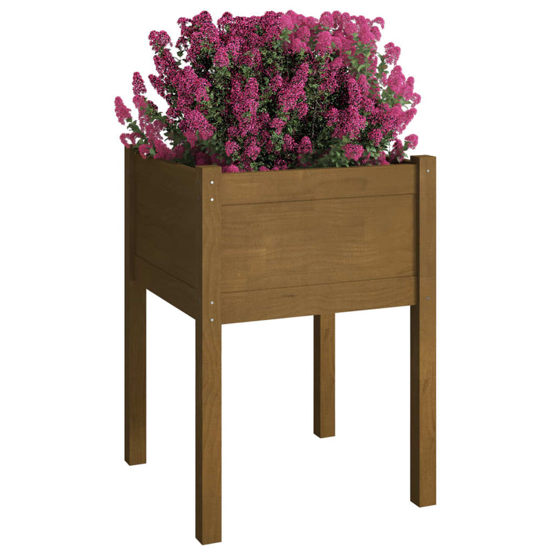 Load image into Gallery viewer, Vidaxl plantenbak 50x50x70 cm massief grenenhout honingbruin
