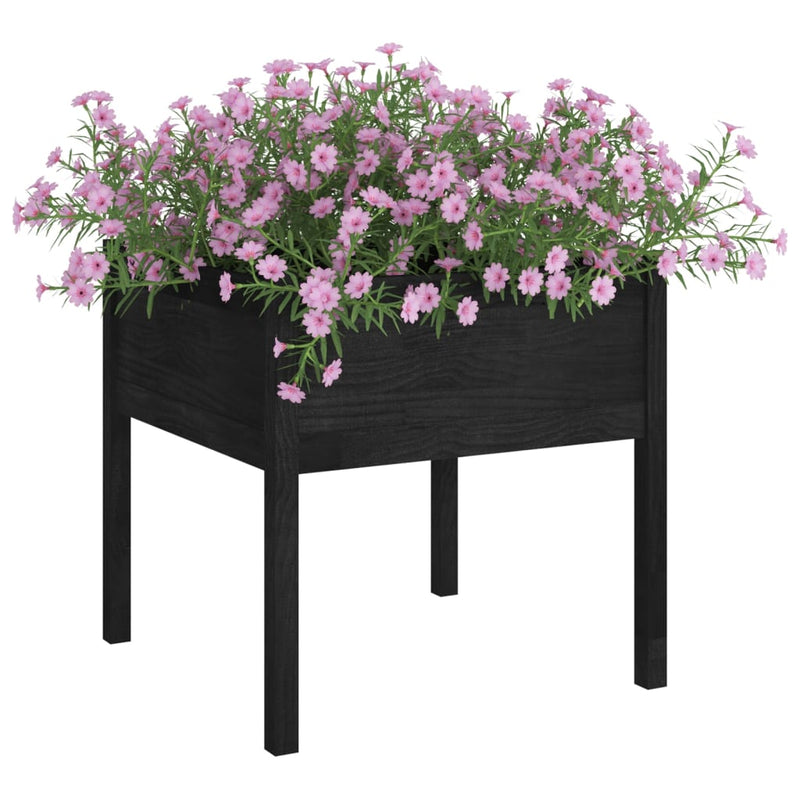 Load image into Gallery viewer, Vidaxl plantenbakken 2 st 70x70x70 cm massief grenenhout zwart