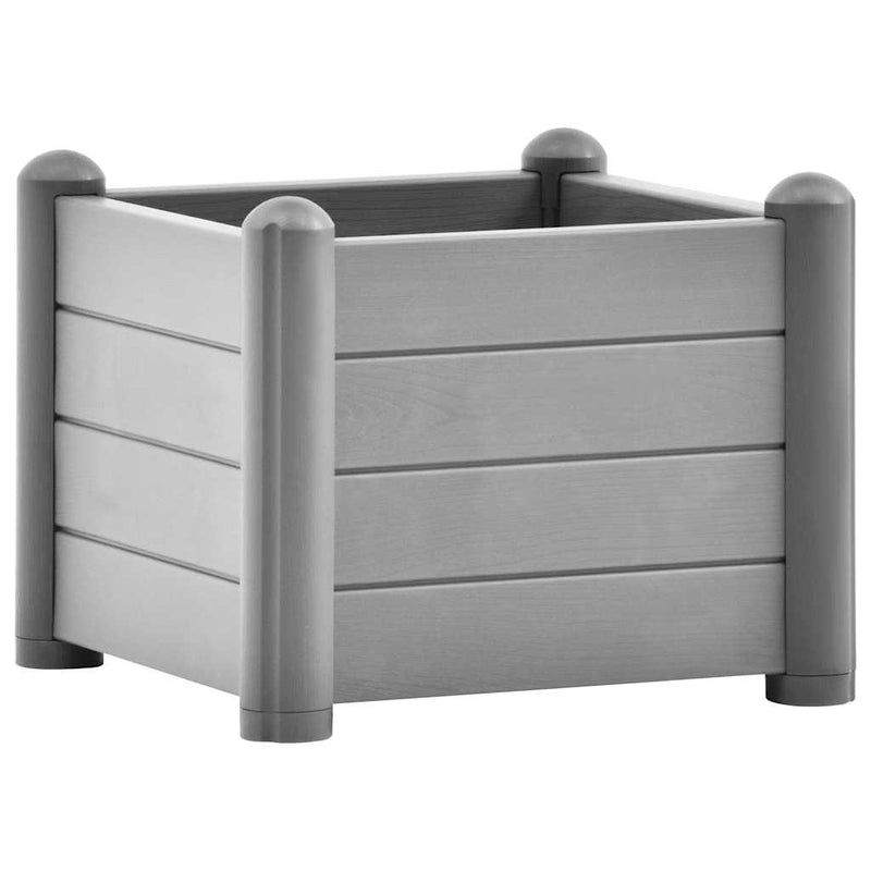 Load image into Gallery viewer, Vidaxl plantenbak verhoogd 43x43x35 cm pp steengrijs