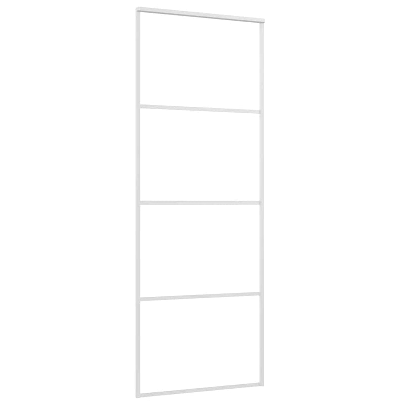 Afbeelding laden in galerijviewer, Vidaxl schuifdeur 76x205 cm mat esg-glas en aluminium wit