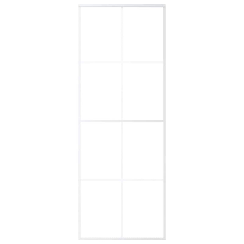 Load image into Gallery viewer, Vidaxl schuifdeur 76x205 cm mat esg-glas en aluminium wit