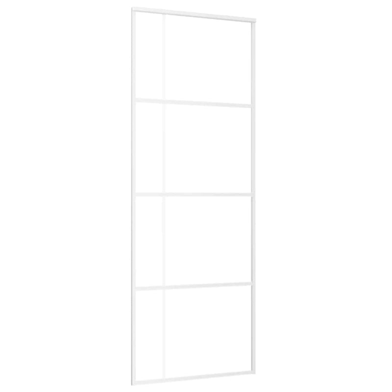 Chargez l'image dans la visionneuse de la galerie, Vidaxl schuifdeur 76x205 cm mat esg-glas en aluminium wit