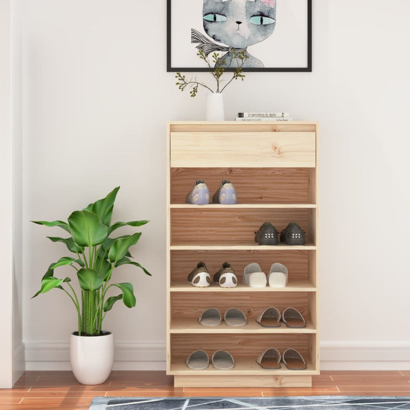 Laden Sie das Bild in Galerie -Viewer, Vidaxl schoenenkast 60x34x105 cm massief grenenhout