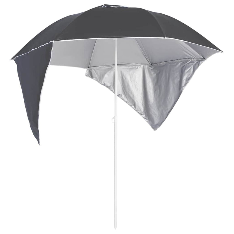 Chargez l'image dans la visionneuse de la galerie, Vidaxl strandparasol met zijwanden 215 cm antracietkleurig