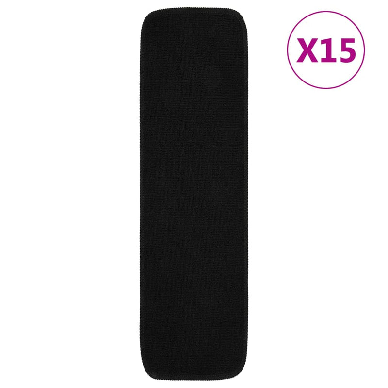 Load image into Gallery viewer, Vidaxl trapmatten 15 st anti-slip rechthoekig 75x20 cm zwart