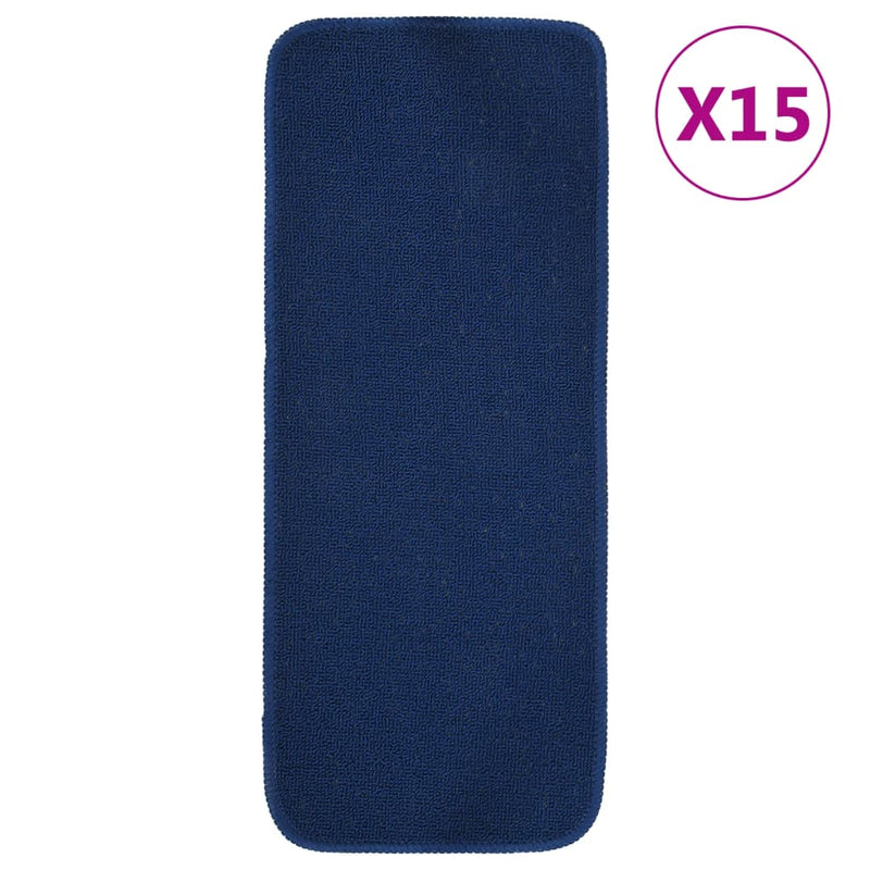 ギャラリービューアに画像をロードする, Vidaxl trapmatten 15 st anti-slip rechthoekig 60x25 cm marineblauw