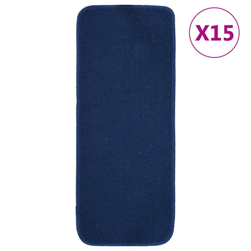 ギャラリービューアに画像をロードする, Vidaxl trapmatten 15 st anti-slip rechthoekig 60x25 cm marineblauw