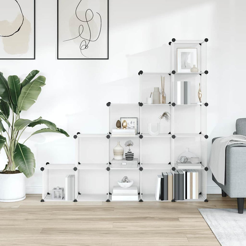 Load image into Gallery viewer, Vidaxl opbergmeubel met 15 vakken polypropeen transparant