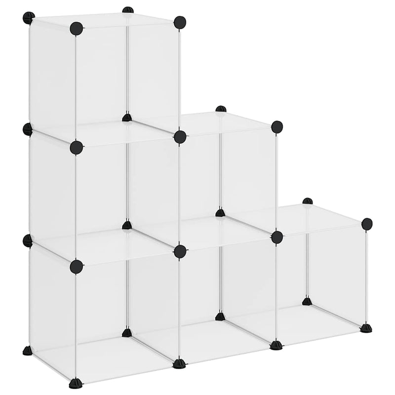 Load image into Gallery viewer, Vidaxl opbergmeubel met 6 vakken polypropeen transparant