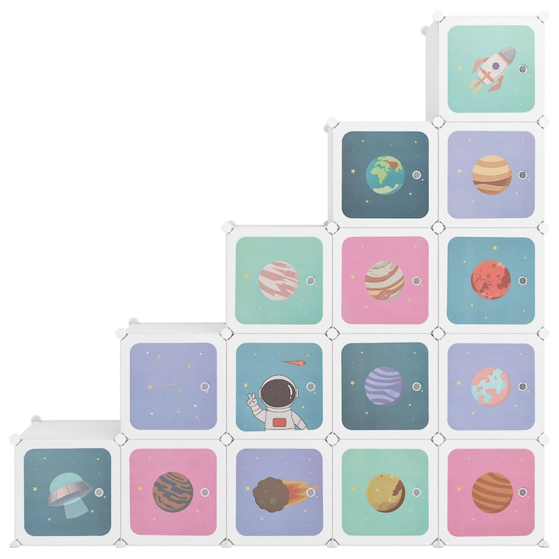 Load image into Gallery viewer, Vidaxl kinderopbergmeubel met 15 vakken polypropeen wit