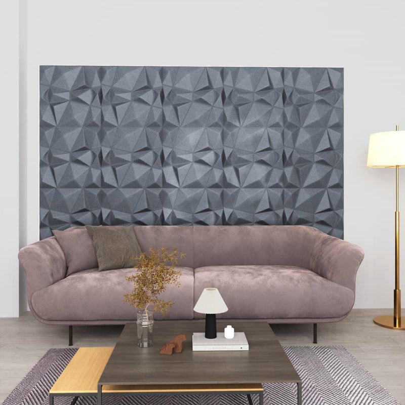 Load image into Gallery viewer, Vidaxl 48 st wandpanelen 3d diamant 12 m² 50x50 cm grijs