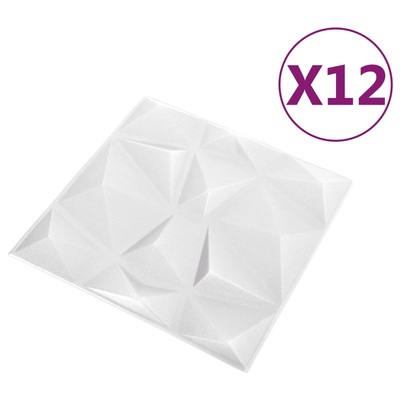 Load image into Gallery viewer, Vidaxl 12 st wandpanelen 3d diamant 3 m² 50x50 cm wit