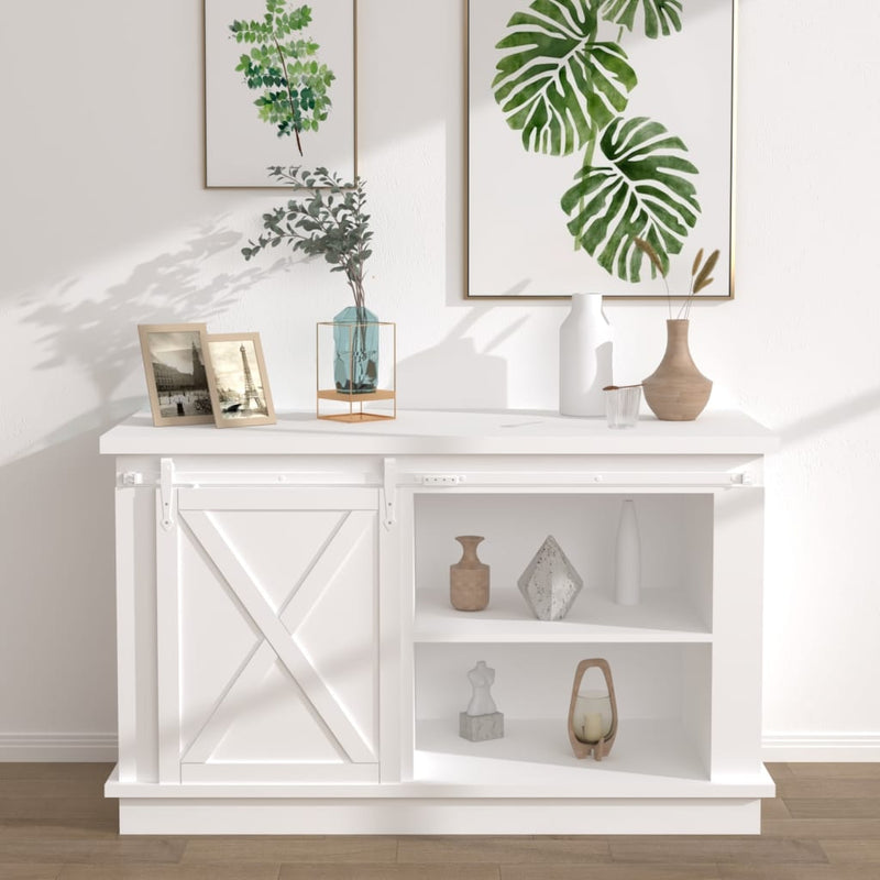 Load image into Gallery viewer, Vidaxl ophangset voor minischuifdeur 122 cm koolstofstaal wit