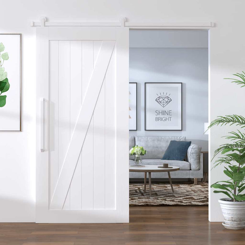Load image into Gallery viewer, Vidaxl beslagset voor schuifdeur 183 cm staal wit