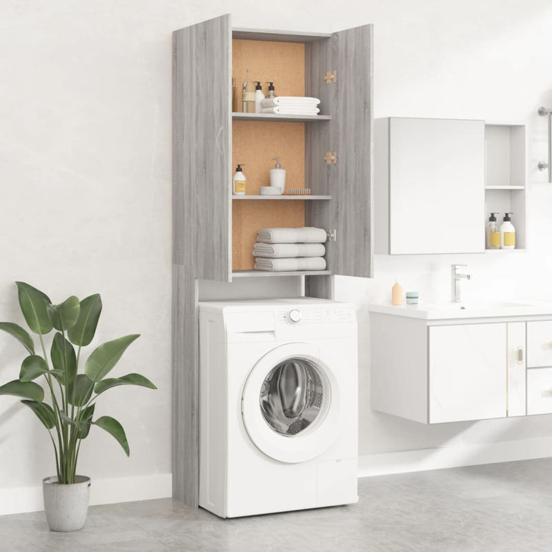 Load image into Gallery viewer, Vidaxl wasmachinekast 64x25,5x190 cm grijs sonoma eikenkleurig