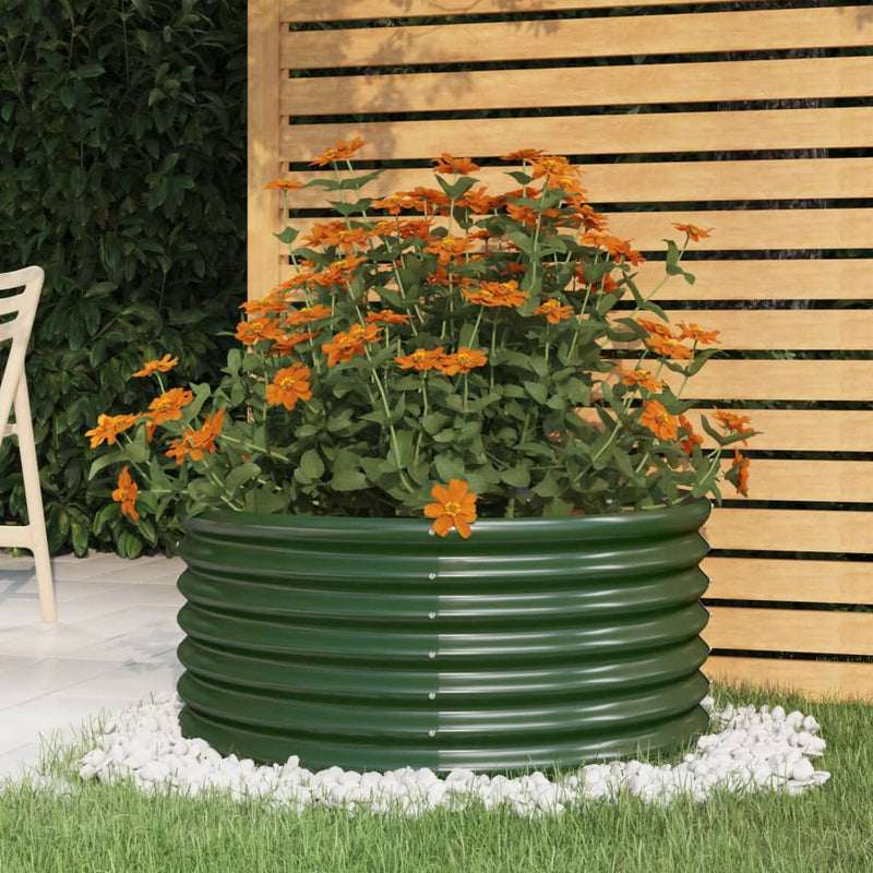 Load image into Gallery viewer, Vidaxl plantenbak 80x80x36 cm gegalvaniseerd staal groen