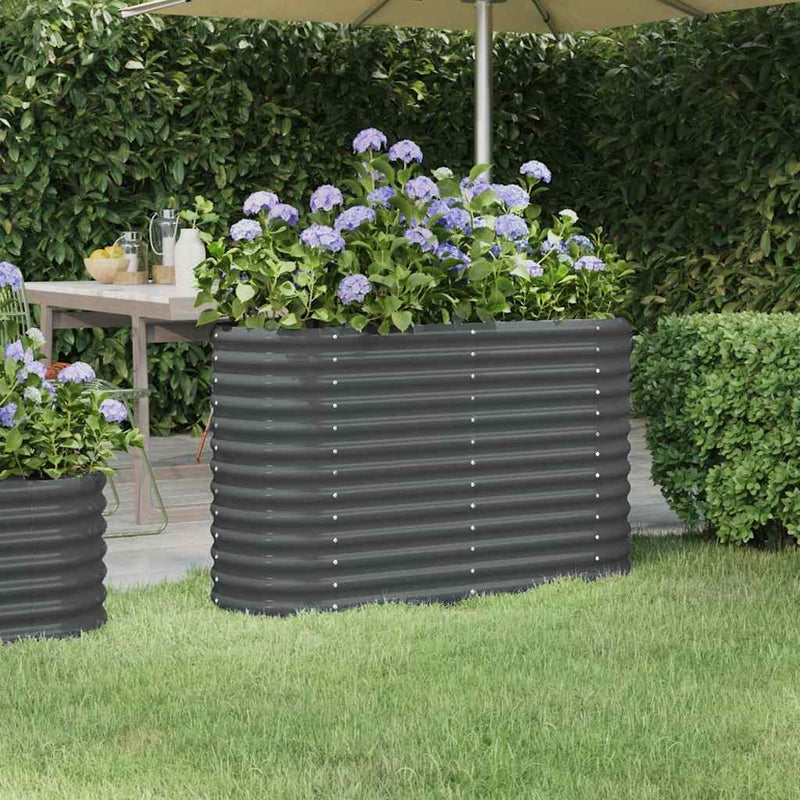 Load image into Gallery viewer, Vidaxl plantenbak 114x40x68 cm gegalvaniseerd staal antracietkleurig