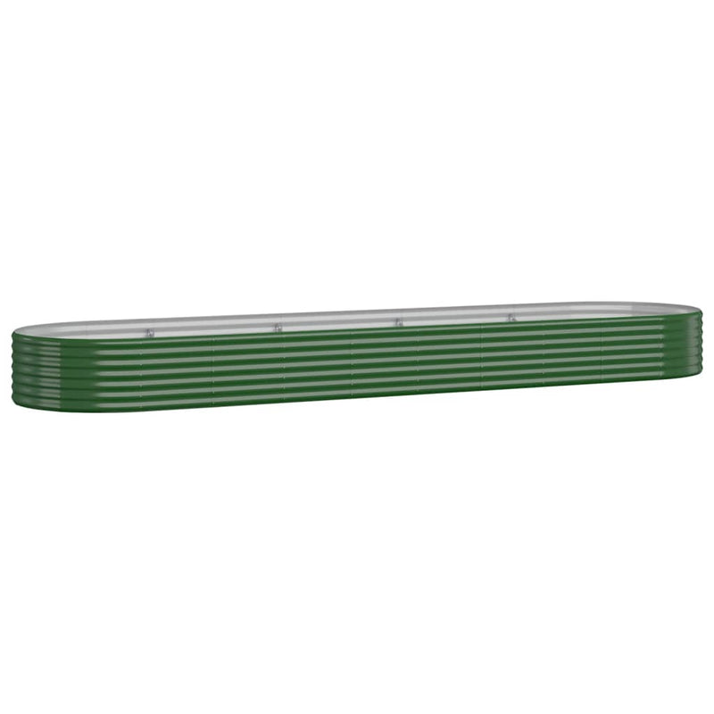 Cargue la imagen en el visor de la galería, Vidaxl plantenbak 396x100x36 cm gegalvaniseerd staal groen