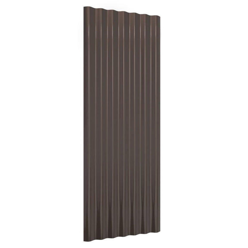 Load image into Gallery viewer, Vidaxl dakpanelen 12 st 100x36 cm gegalvaniseerd staal bruin