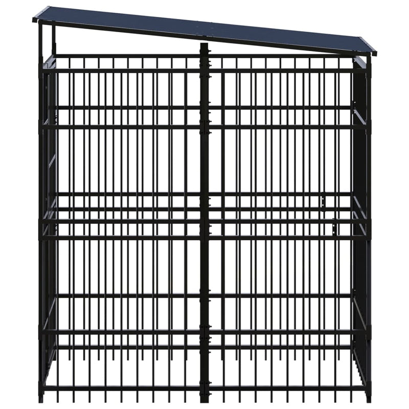 Load image into Gallery viewer, VidaXL Hondenkennel met dak 1,84 m² staal