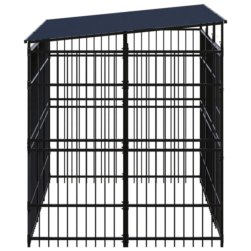 Load image into Gallery viewer, VidaXL Hondenkennel met dak 5,53 m² staal