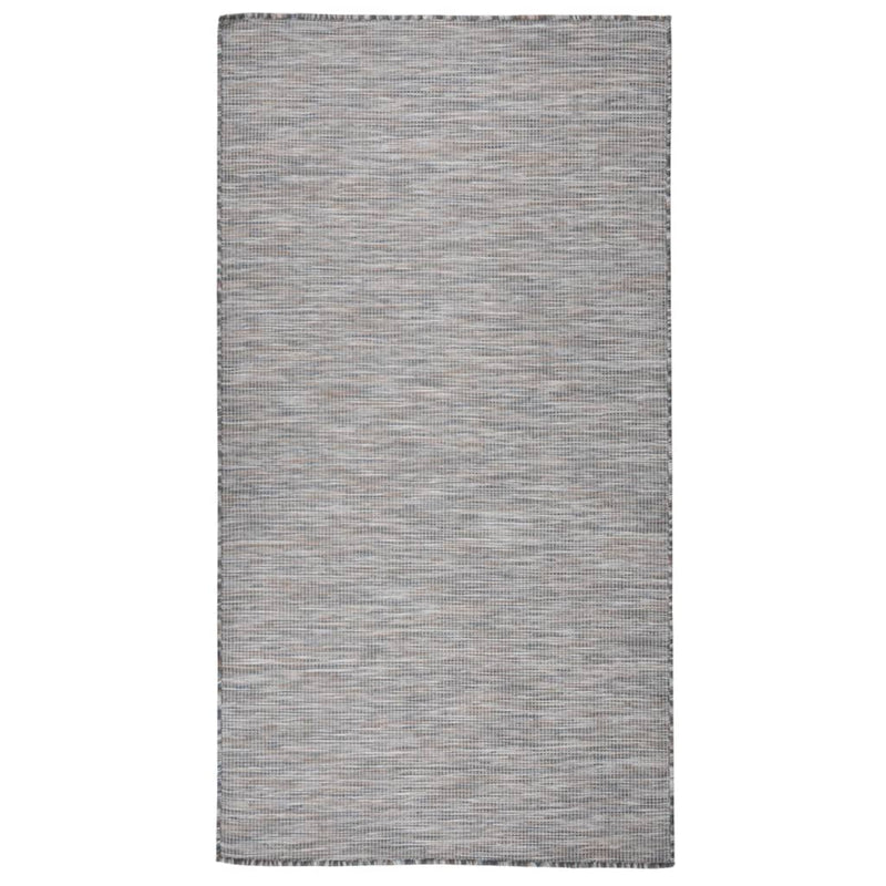 Afbeelding laden in galerijviewer, Vidaxl buitenkleed platgeweven 80x150 cm bruin en blauw