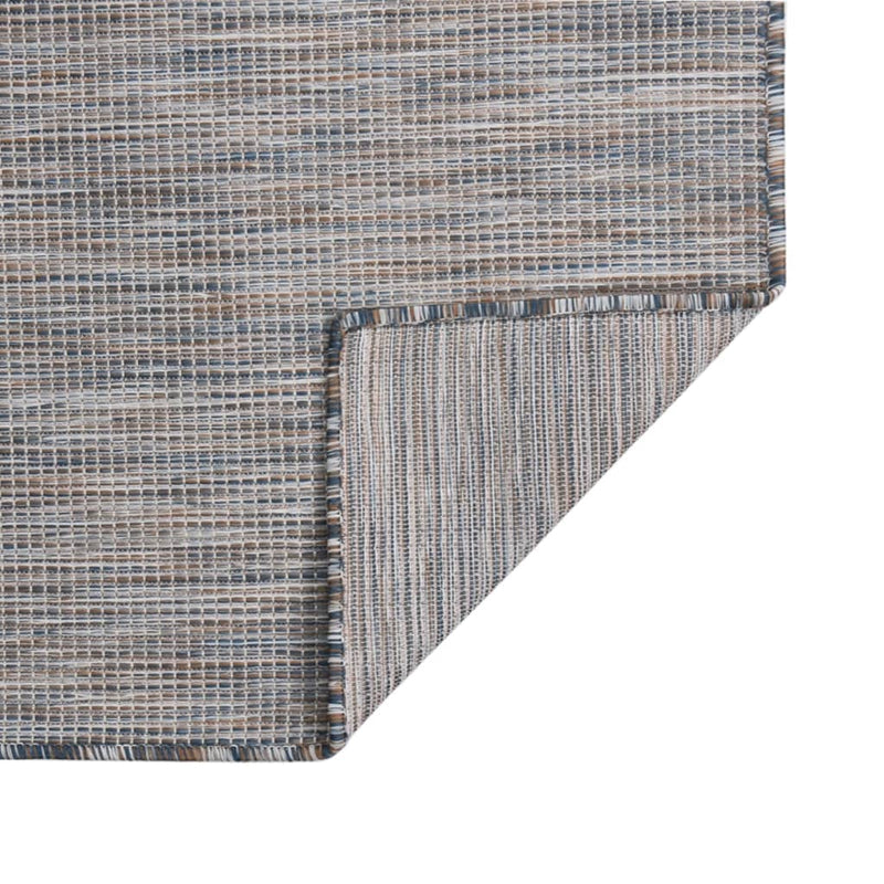 Afbeelding laden in galerijviewer, Vidaxl buitenkleed platgeweven 80x150 cm bruin en blauw