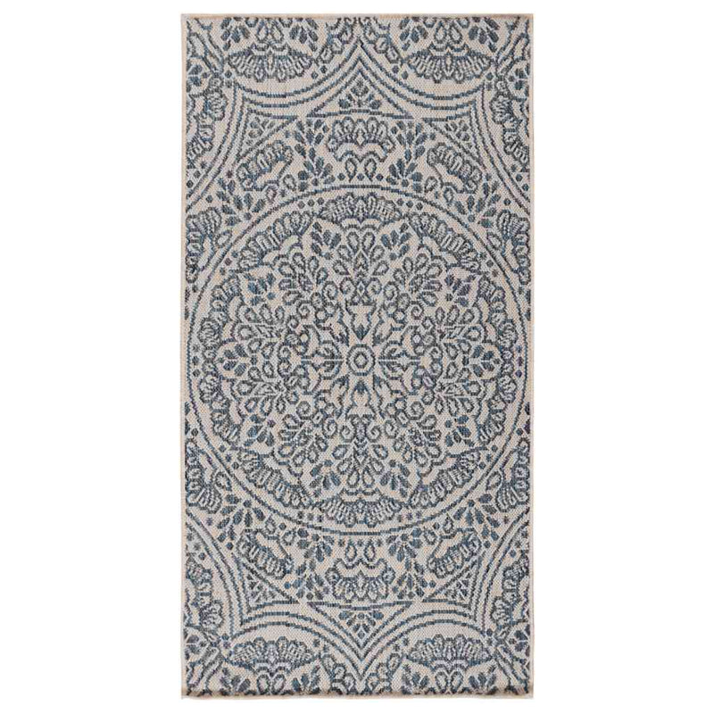 Afbeelding laden in galerijviewer, Vidaxl buitenkleed met patroon platgeweven 80x150 cm blauw
