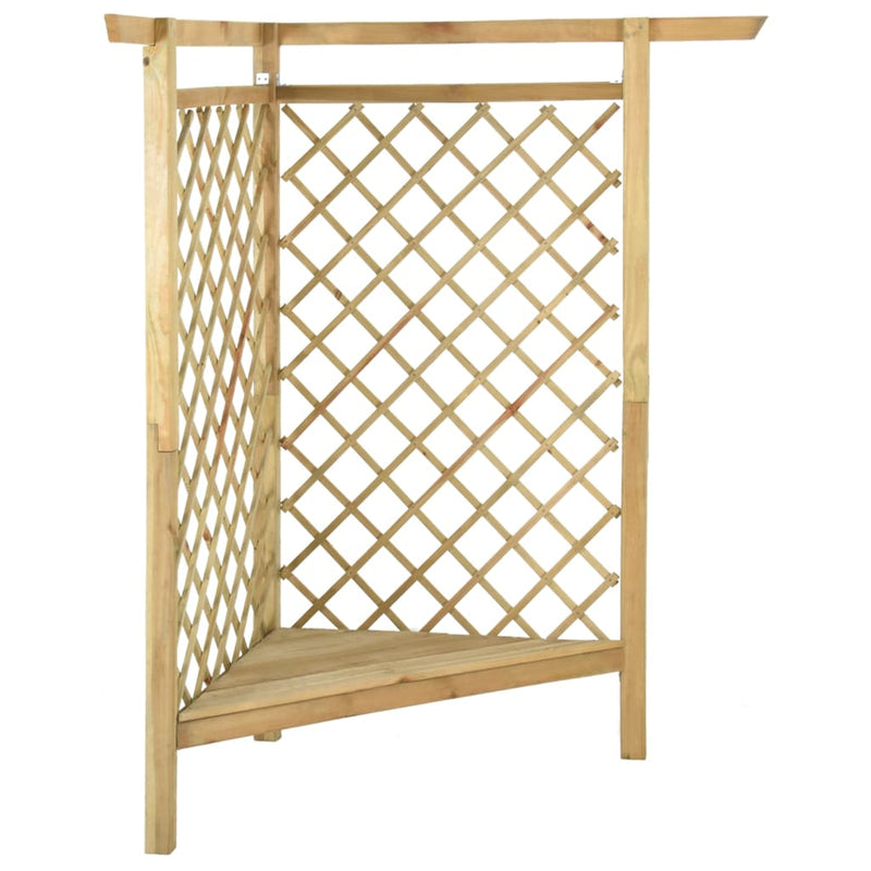 Load image into Gallery viewer, VidaXL Hoekpergola met bank 166x81x174 cm geïmpregneerd grenenhout
