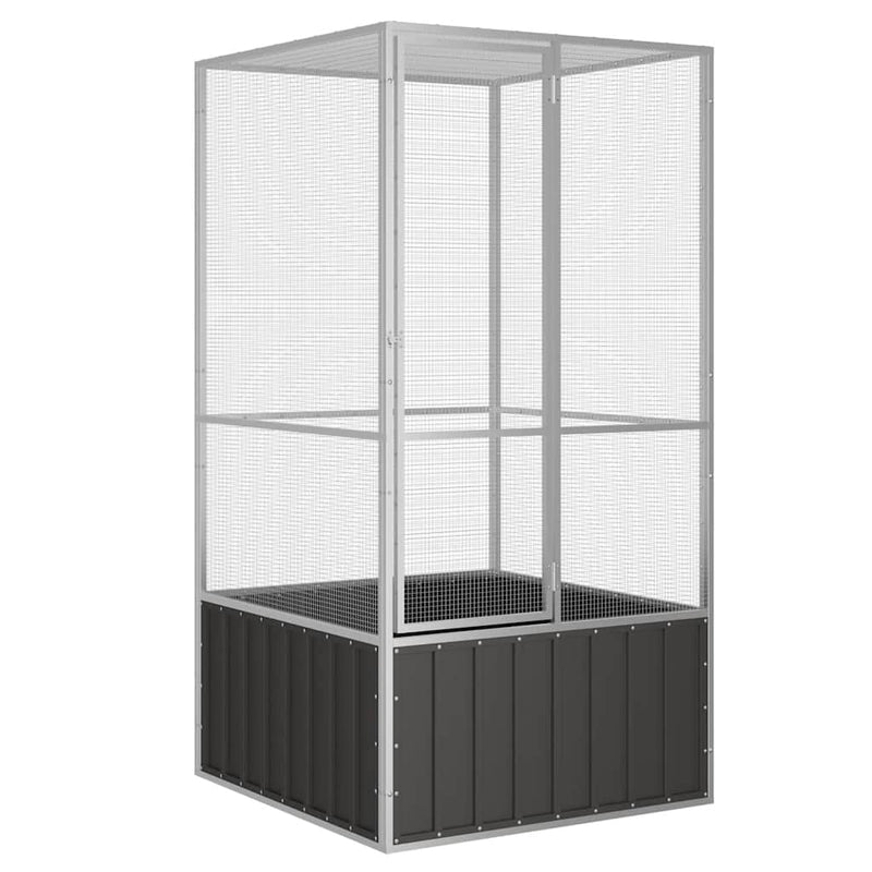 Load image into Gallery viewer, Vidaxl vogelkooi 111x107x211,5 cm gegalvaniseerd staal antracietkleur