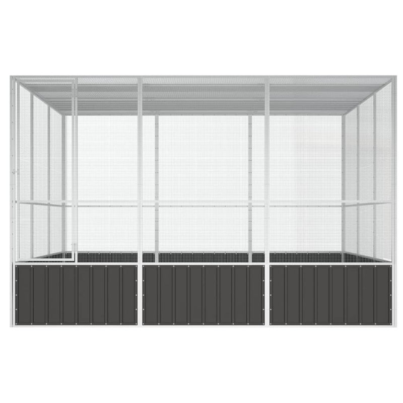 Load image into Gallery viewer, VidaXL Vogelkooi 302,5x324,5x211,5 cm gegalvaniseerd staal antraciet