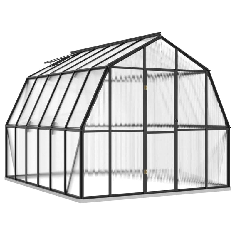 Load image into Gallery viewer, VidaXL Broeikas met basisframe 9,53 m² aluminium antracietkleurig