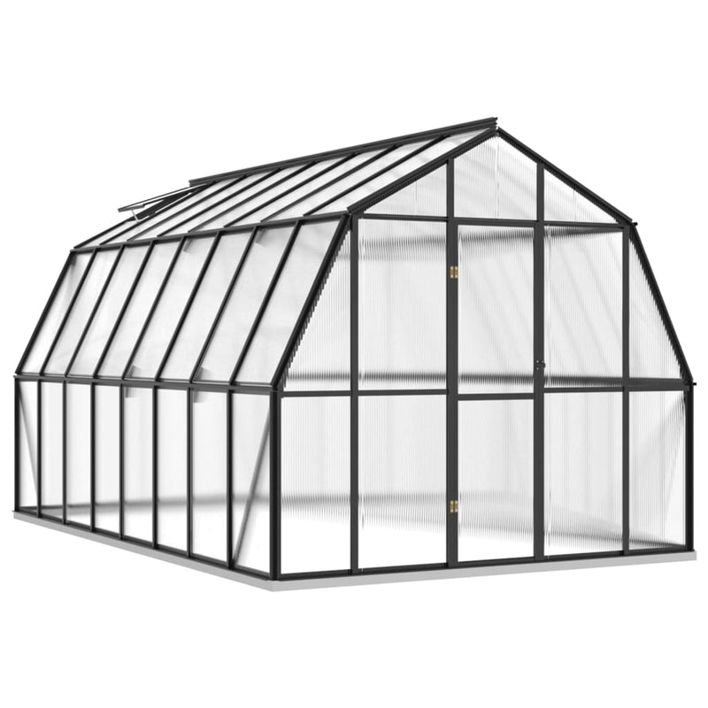 Load image into Gallery viewer, VidaXL Broeikas met basisframe 12,63 m² aluminium antracietkleurig