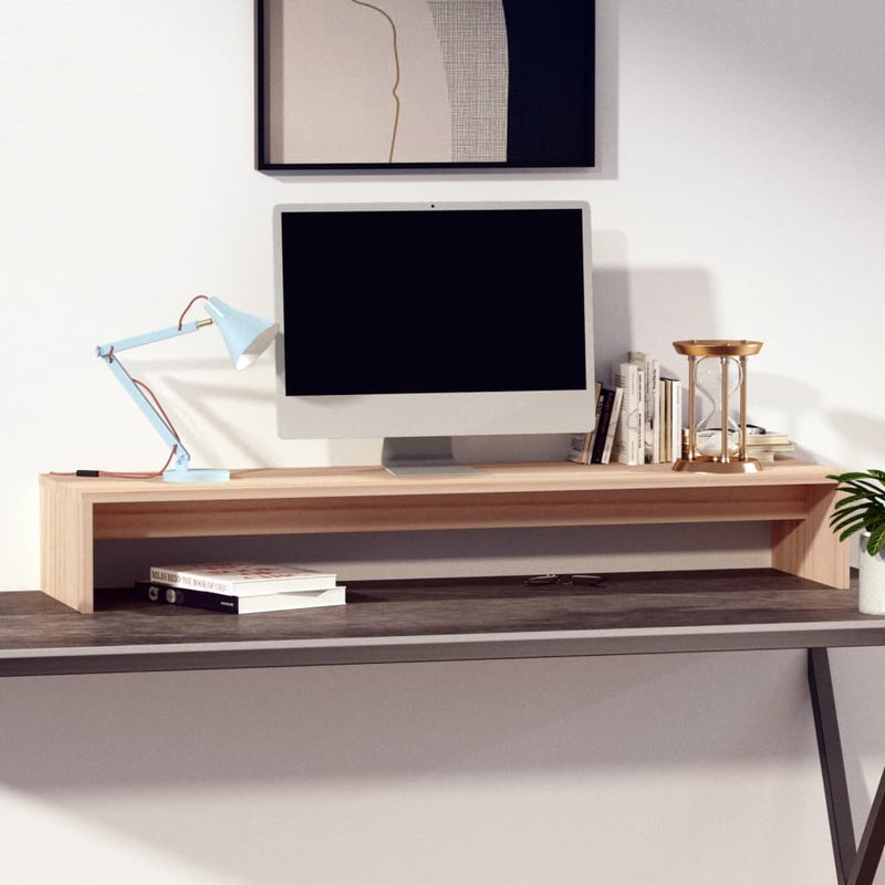 Afbeelding laden in galerijviewer, Vidaxl monitorstandaard 100x27x15 cm massief grenenhout