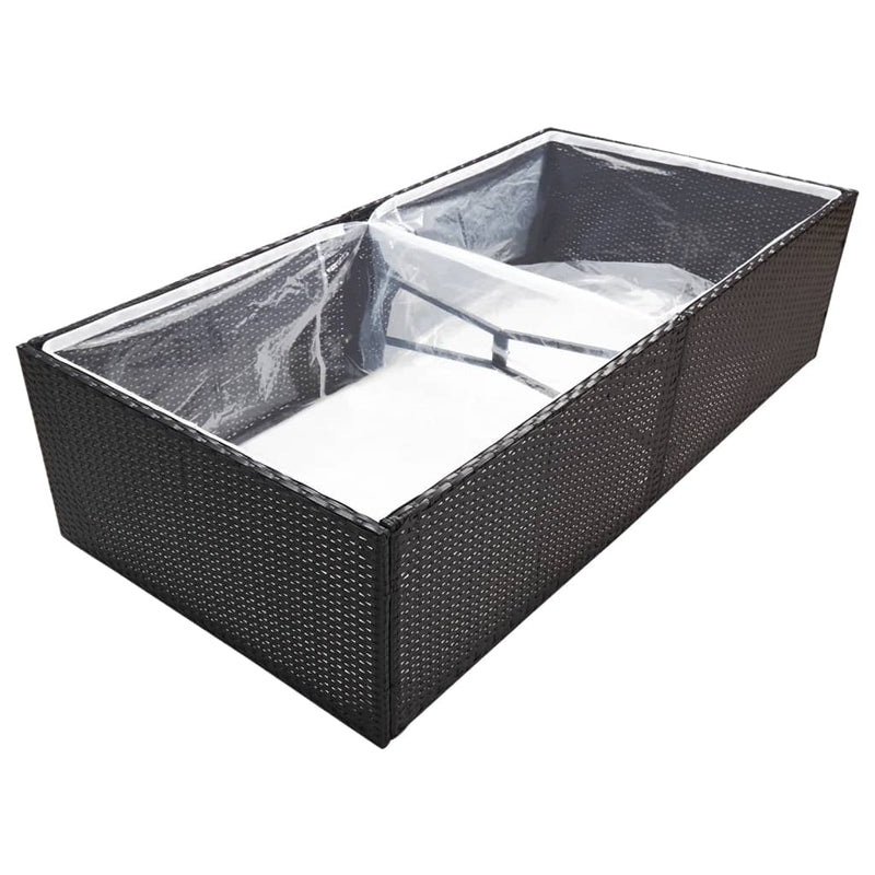 Load image into Gallery viewer, Vidaxl plantenbak 157x80x40 cm poly rattan zwart
