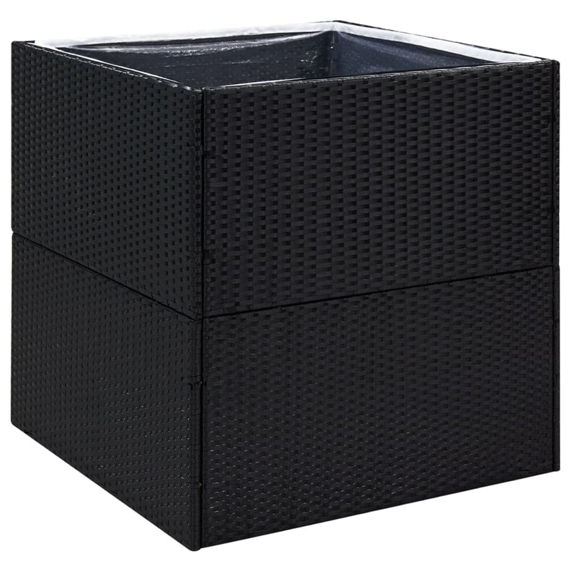 Load image into Gallery viewer, Vidaxl plantenbak 80x80x80 cm poly rattan zwart