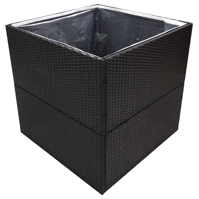 Load image into Gallery viewer, Vidaxl plantenbak 80x80x80 cm poly rattan zwart