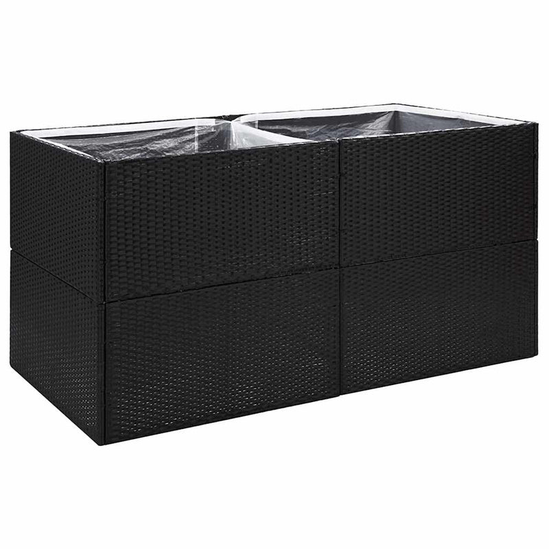 Load image into Gallery viewer, Vidaxl plantenbak 157x80x80 cm poly rattan zwart