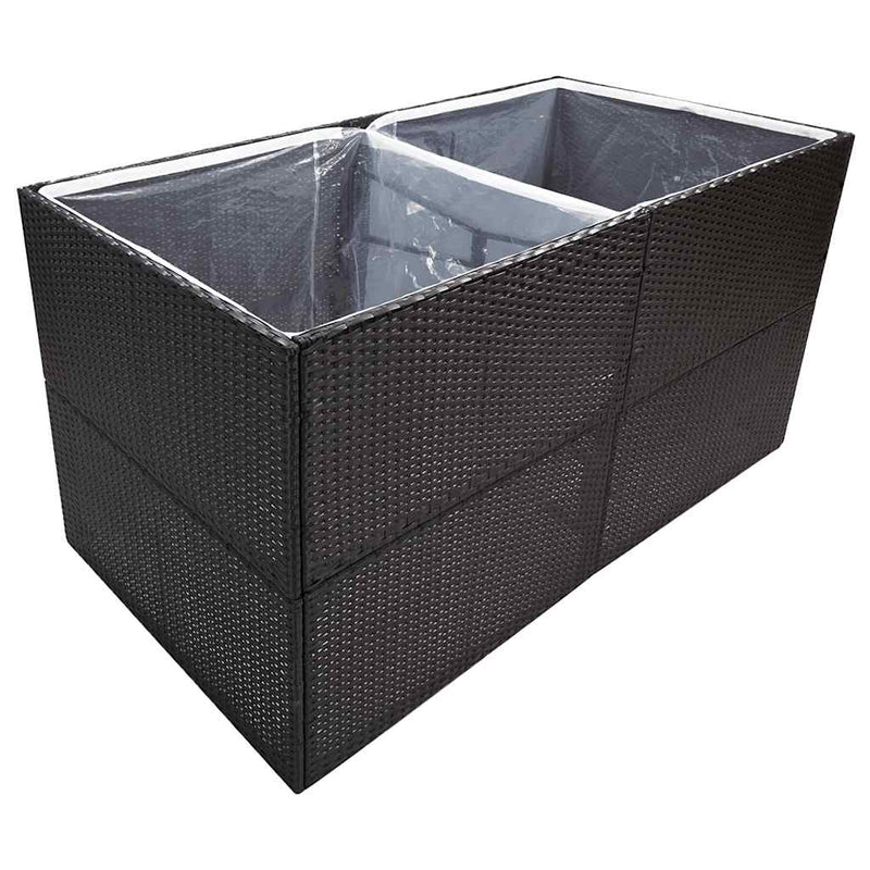 Load image into Gallery viewer, Vidaxl plantenbak 157x80x80 cm poly rattan zwart