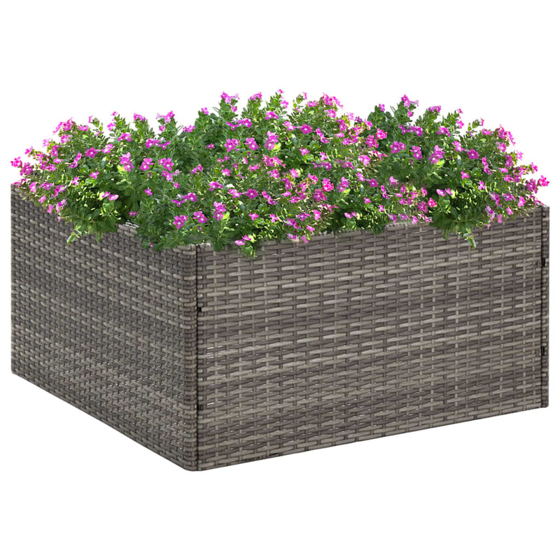 Load image into Gallery viewer, Vidaxl plantenbak 80x80x40 cm poly rattan grijs