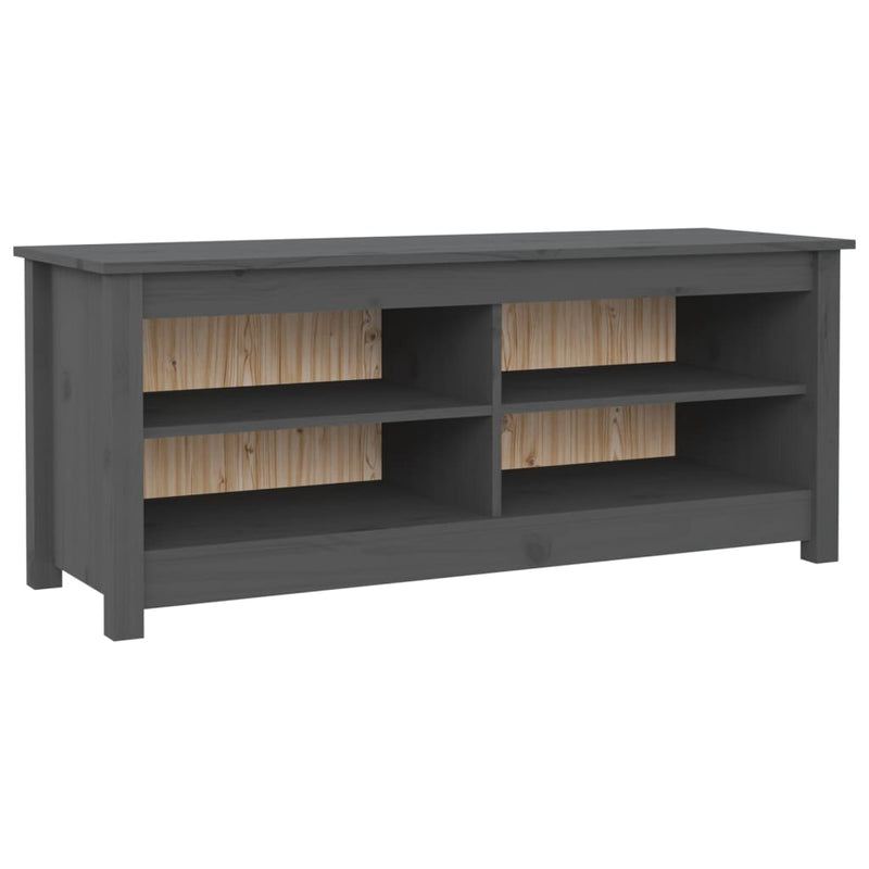 Load image into Gallery viewer, Vidaxl schoenenbank 110x38x45,5 cm massief grenenhout grijs
