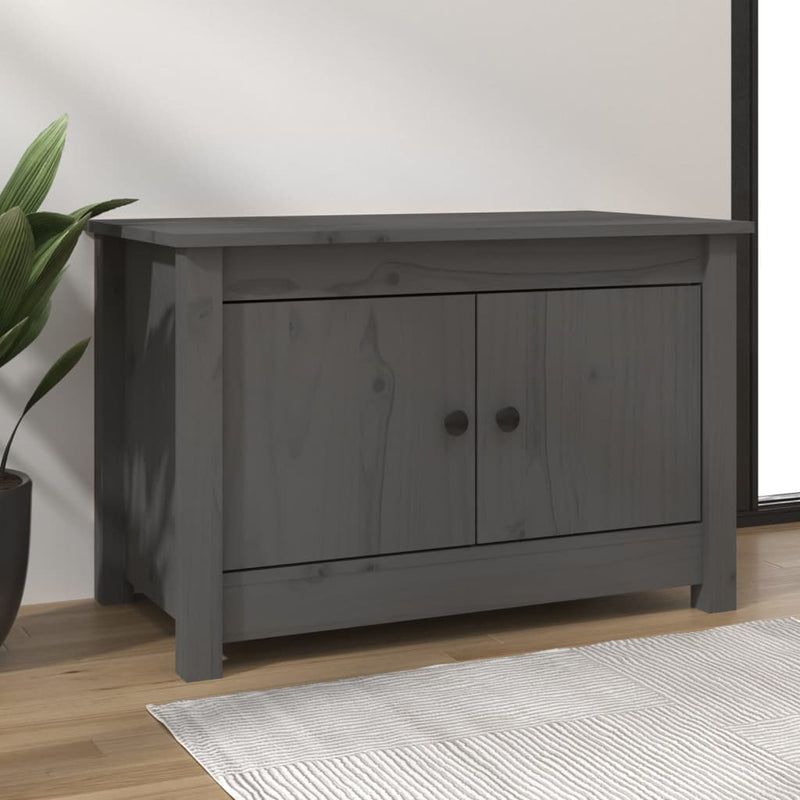Laden Sie das Bild in Galerie -Viewer, Vidaxl schoenenkast 70x38x45,5 cm massief grenenhout grijs