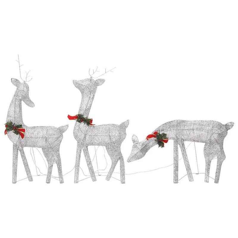 Load image into Gallery viewer, Vidaxl kerstversiering rendierfamilie 270x7x90 cm gaas wit zilverkleur