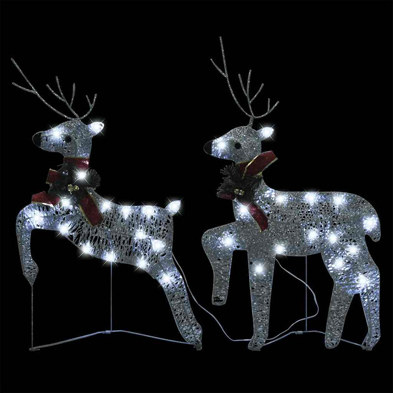 Load image into Gallery viewer, Vidaxl kerstrendieren 2 st 40 led's zilverkleurig