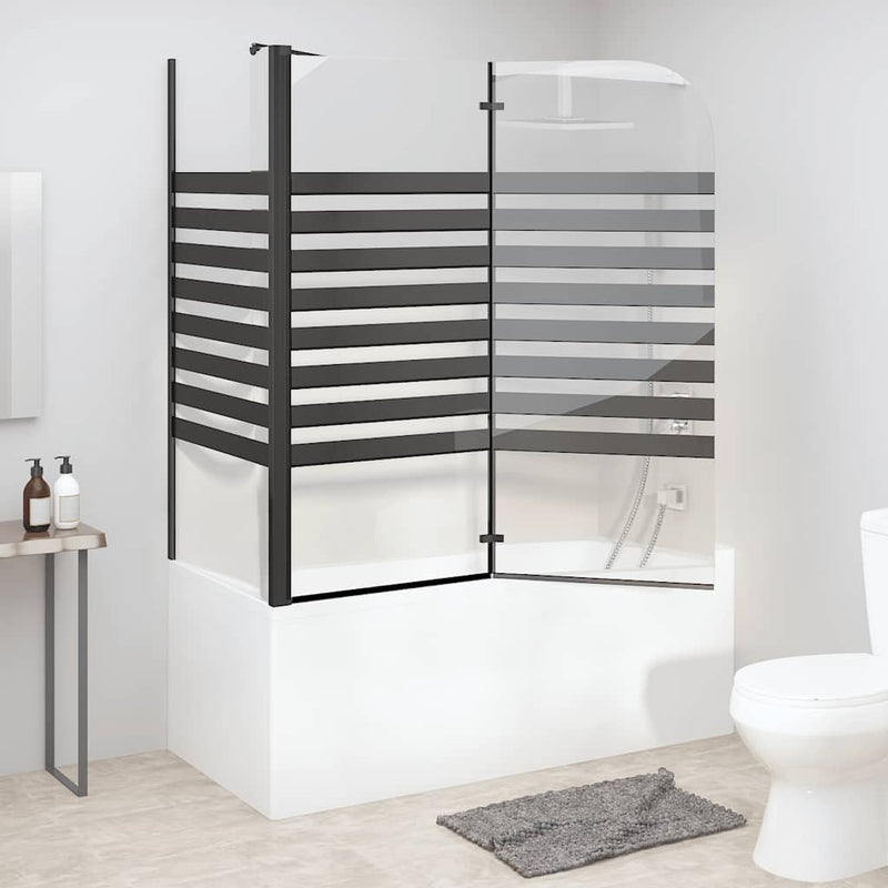 Load image into Gallery viewer, Vidaxl badwand gestreept 120x68x130 cm gehard glas