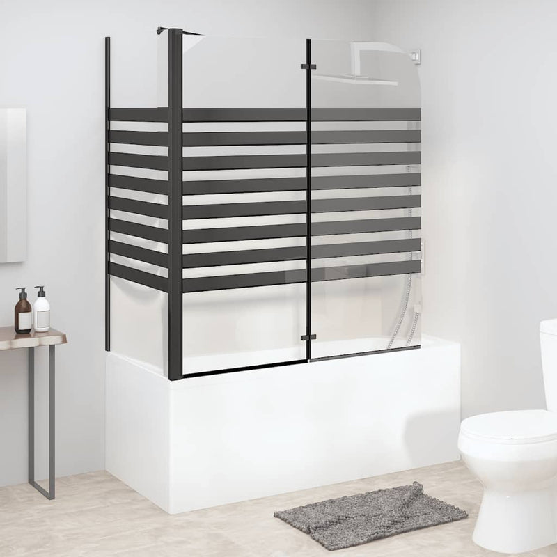Load image into Gallery viewer, Vidaxl badwand gestreept 120x68x130 cm gehard glas
