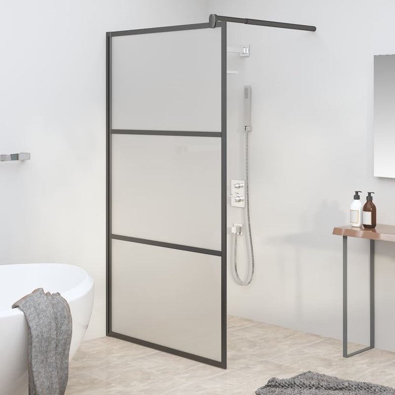 Load image into Gallery viewer, Vidaxl inloopdouchewand 100x195 cm mat esg-glas zwart
