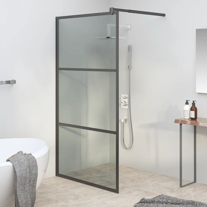 Load image into Gallery viewer, Vidaxl inloopdouchewand 100x195 cm donker esg-glas zwart