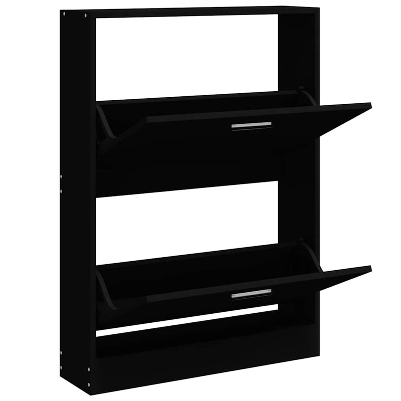 Load image into Gallery viewer, Vidaxl schoenenkast 59x17x81 cm bewerkt hout zwart