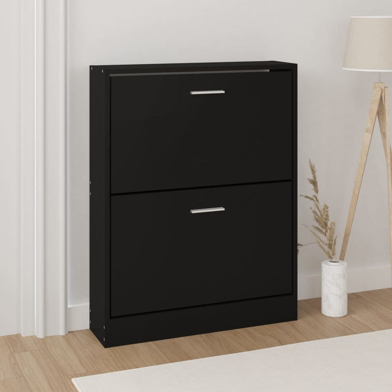 Load image into Gallery viewer, Vidaxl schoenenkast 59x17x81 cm bewerkt hout zwart
